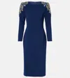 Shop Jenny Packham Isla Embellished Crepe Cocktail Dress In Midnight Kiss