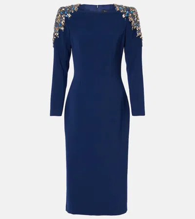Jenny Packham Isla Embellished Crêpe Cocktail Dress In Midnight Kiss