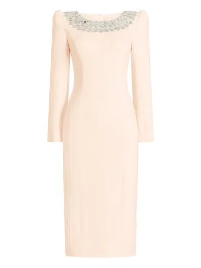 Jenny Packham Jacquetta Beaded Midi Dress In Neutral