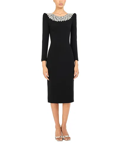 Jenny Packham Jacquetta Embellished Midi Dress In Black