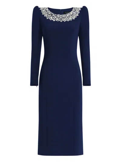 Jenny Packham Jacquetta Embellished Midi Dress In Blue
