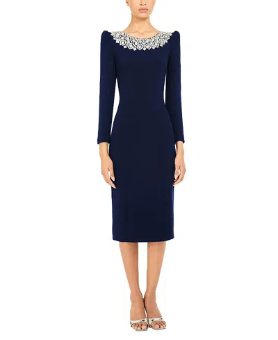 Jenny Packham Jacquetta Embellished Midi Dress In Blue
