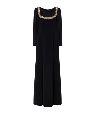 Jenny Packham Jamilia Crystal-embellished Crepe Gown In Black