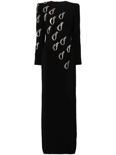 Jenny Packham Jealous Crystal-embellished Maxi Dress In Black