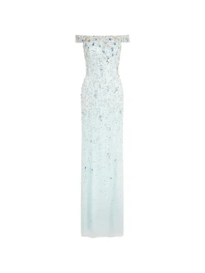 Jenny Packham Jessie Beaded Dress In Blue