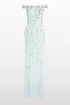 Jenny Packham Jessie Embellished Off-the-shoulder Gown In Blue