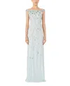 Jenny Packham Jessie Embellished Off-the-shoulder Gown In Blue