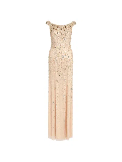 Jenny Packham Jessie Beaded Dress In Neutral