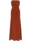 Jenny Packham Joelyn Strapless Crepe Gown In Brown