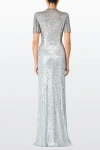 Jenny Packham Jourdain Sequin-embellished Gown In Silver