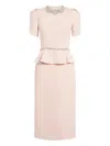 Jenny Packham Vienna Embellished Puff-sleeve Midi Dress In Pink