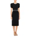 Jenny Packham Jules Floral-embellished Midi Dress In Black