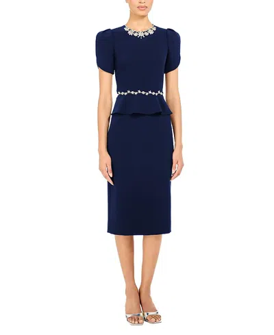 JENNY PACKHAM JULES FLORAL-EMBELLISHED MIDI DRESS