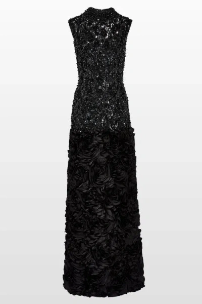 JENNY PACKHAM JENNY PACKHAM JULIANNE SEQUIN-EMBELLISHMENT RUFFLE MAXI DRESS