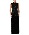 Jenny Packham Julianne Sequin-embellishment Ruffle Maxi Dress In Burgundy