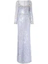 Jenny Packham Kestra Sequin-embellished Maxi Dress In Purple