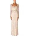 Jenny Packham Kestra Sequin-embellished Maxi Dress In Neutral