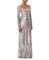 Jenny Packham Kestra Embellished Sequined Tulle Gown In Gray