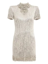 Jenny Packham Kitty Crystal-embellished Turtleneck Mini Dress In Neutral