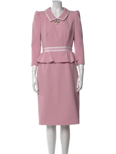 Pre-owned Jenny Packham Knee-length Dress In Pink