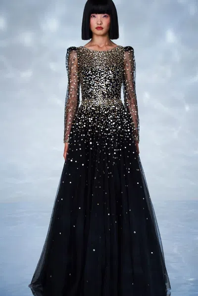 Jenny Packham Kuda Embellished Gown In Black | ModeSens
