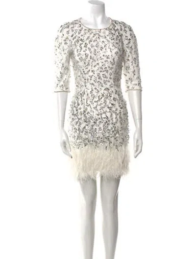 Pre-owned Jenny Packham Lace Pattern Mini Dress