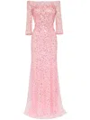 Jenny Packham Lantana Sequin-embellished Gown In Pink