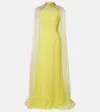 Jenny Packham Limelight Caped Embellished Gown