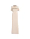 Jenny Packham Livia Beaded-embellishment Maxi Dress In Neutral