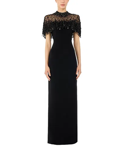 Jenny Packham Livia Beaded-embellishment Maxi Dress In Black