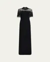 Jenny Packham Livia Beaded-embellishment Zip-up Maxi Dress In Black