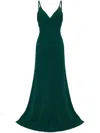 Jenny Packham Lola V-neck Gown In Green