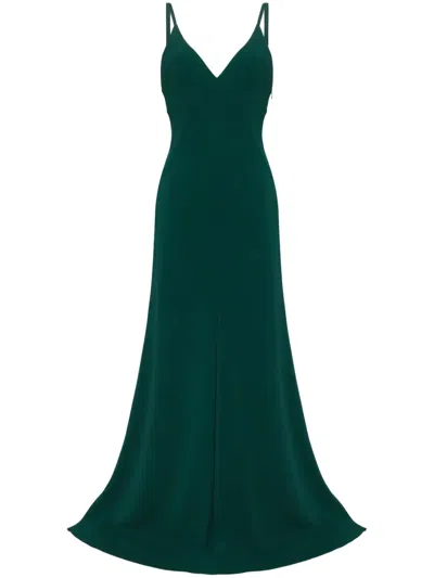 Jenny Packham Lola V-neck Gown In Green