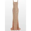 Jenny Packham Lotus Sequin-embellished Open-back Maxi Dress In Gold