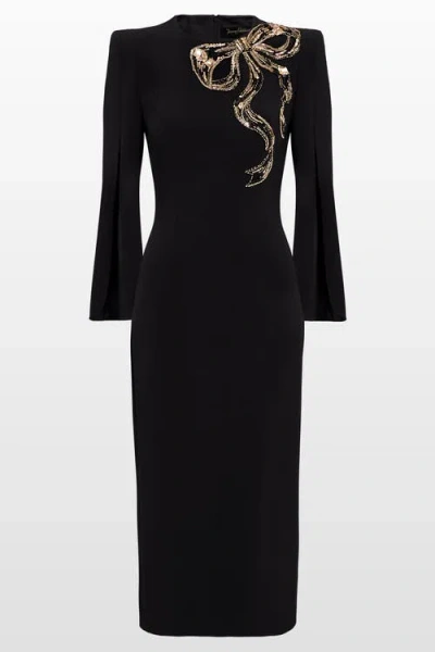 JENNY PACKHAM JENNY PACKHAM LOVE BOW SPLIT-SLEEVE MIDI DRESS