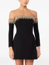 Jenny Packham Love Bubble Off-shoulder Mini Dress In Black