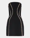 Jenny Packham Lovebug Strapless Crystal-embellished Crepe Mini Dress In Liquorice