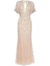 Jenny Packham Luna Crystal-embellishment Gown In Neutrals