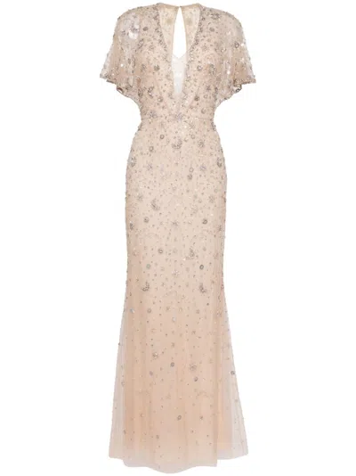 Jenny Packham Luna Crystal-embellishment Gown In Moonstone