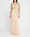 Jenny Packham Luna Crystal-embellishment Gown In Moonstone