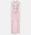 Jenny Packham Lux Sequin-embellished Gown In Pink
