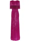 Jenny Packham Lyla Sequin-embellished Gown In Pink