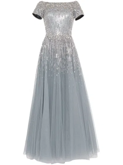 Jenny Packham Lyra Crystal-embellished Gwon In Blue