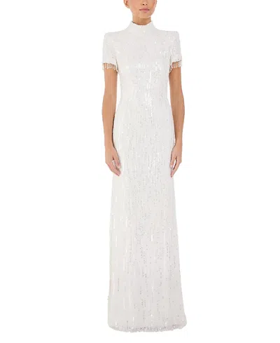 Jenny Packham Madeleine Sequin Beaded Dress In Neutral