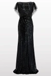 Jenny Packham Bonnie Sequin-embellished Tulle Dress In Black