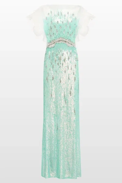 Jenny Packham Magnolia Sequin-embellished Dress In White