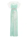 Jenny Packham Magnolia Sequin-embellished Gown In White