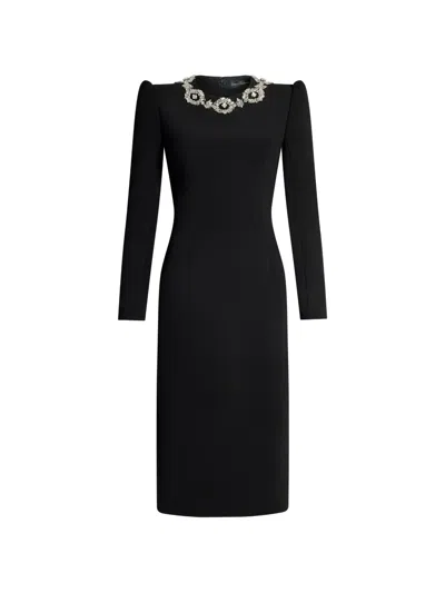 Jenny Packham Mantra Crystal-embellished Dress In Black