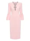 Jenny Packham Margoni Bell-sleeve Embellished Midi Dress