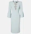 Jenny Packham Margoni Bell-sleeve Embellished Midi Dress
